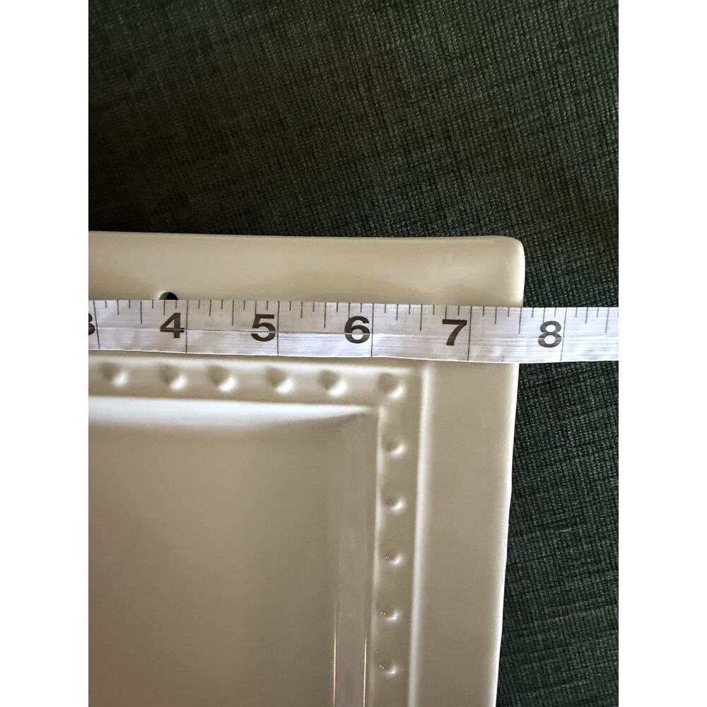 Nora Fleming RETIRED Y5 Pearl Dot 15” Rectangular Bread Tray Platter Stoneware - Picture 7 of 8
